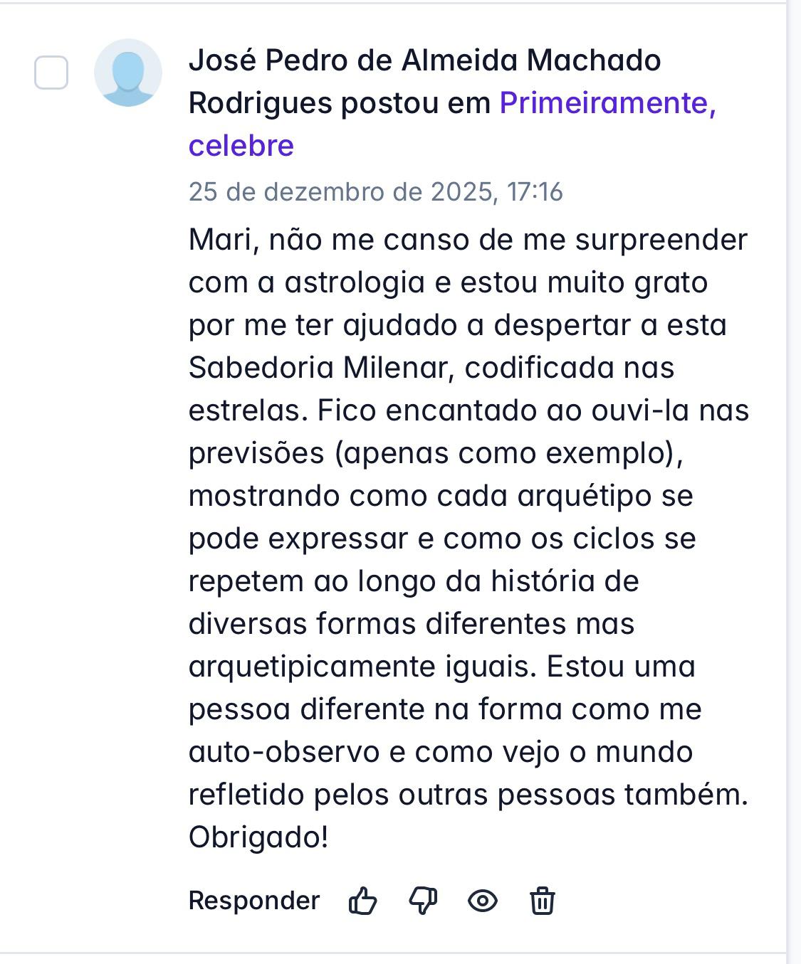 Depoimento de aluno 12